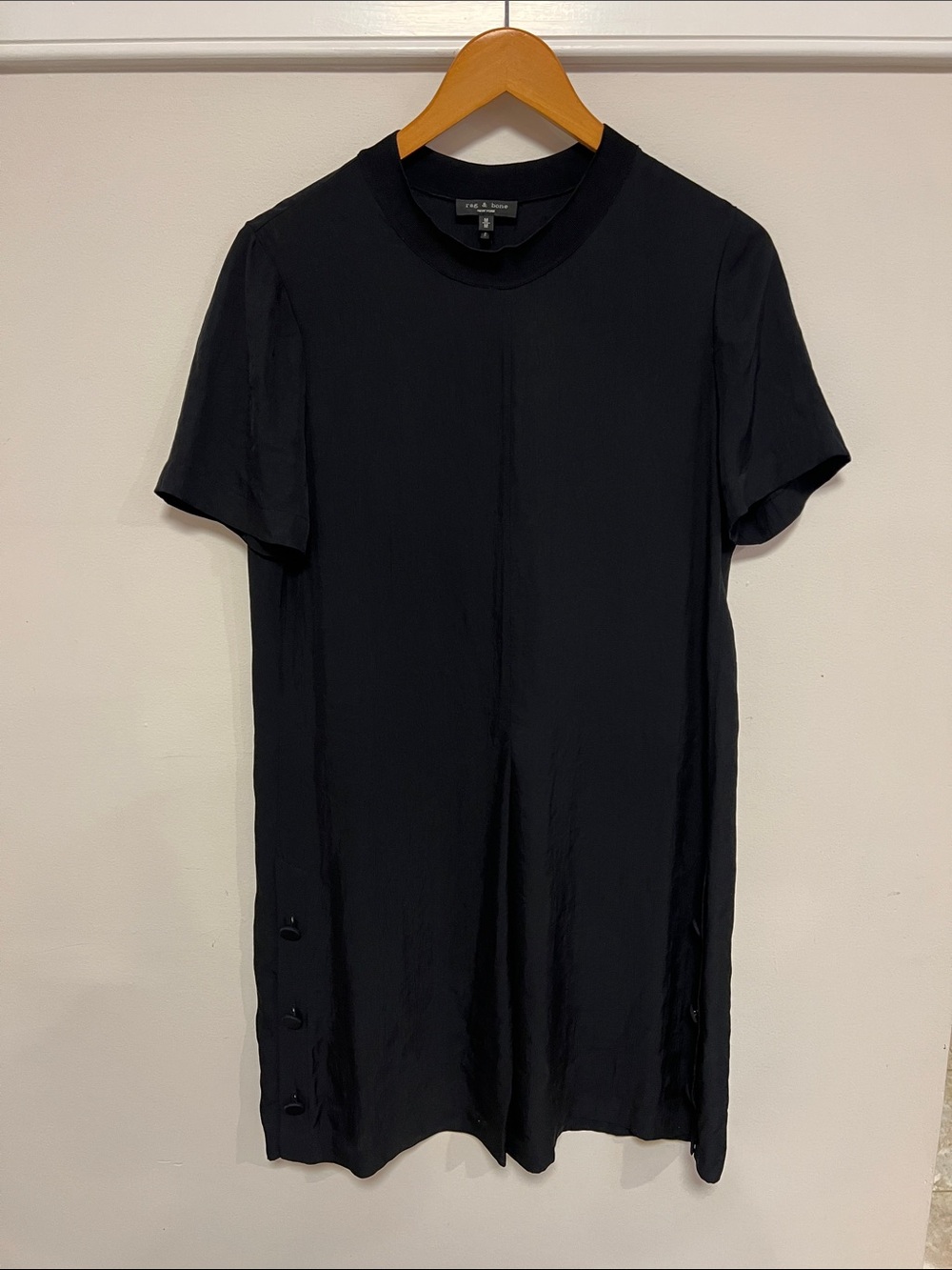 rag & bone Black Short-Sleeve Shift Tee